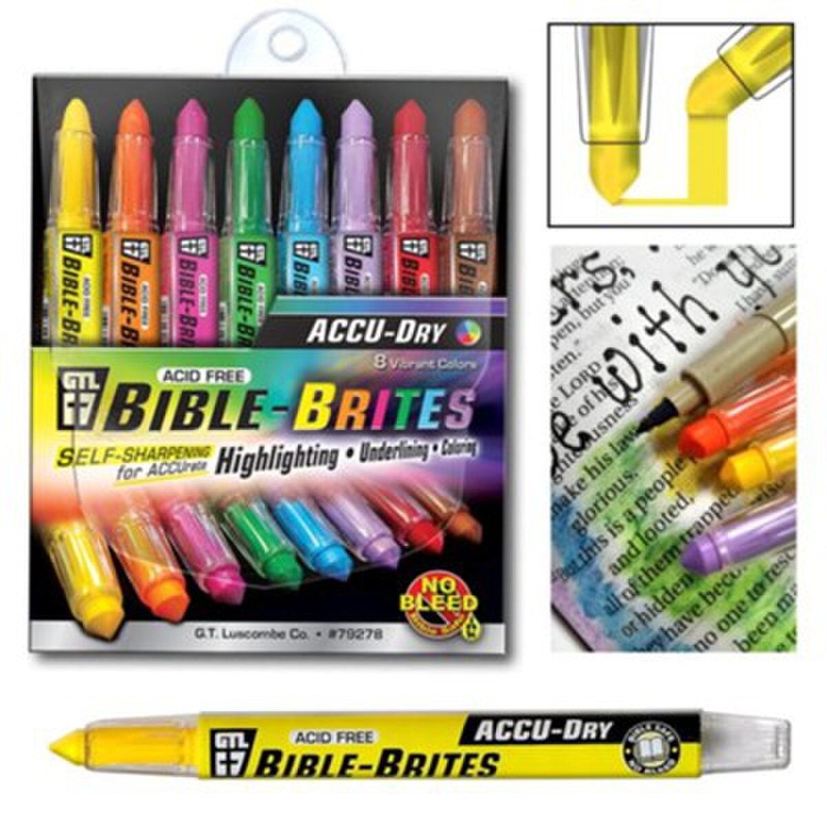 HIGHLIGHTERS ACCUDRY BIBLEBRITES SET OF 8